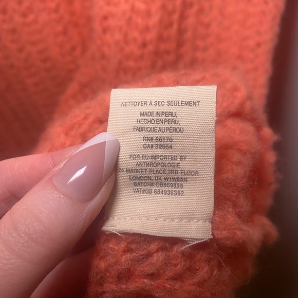 Cozy Orange Knit Sweater Anthropologie Meadow Rue - Picture 6 of 8